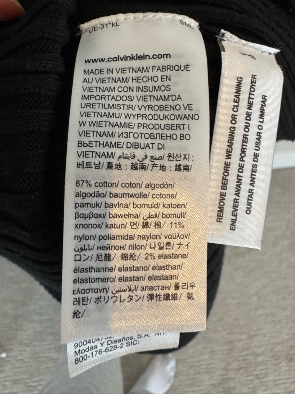 Calvin Klein Black Button-Front Ribbed Dress - Picture 8 of 8
